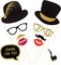 70th Birthday Photo Booth Props(41Pcs), 70 Fabulous Party Supplies, Gold and Black Birthday Favor Decorations
